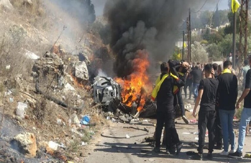 قتيل بهجوم مسيرة اسرائيلية استهدفت سيارة في جنوب لبنان