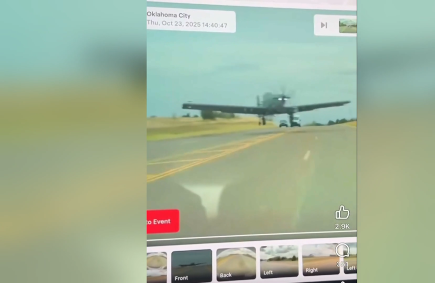 سائق سيارة تسلا يوثق لحظة تحطم طائرة عسكرية أمريكية كادت تصطدم به