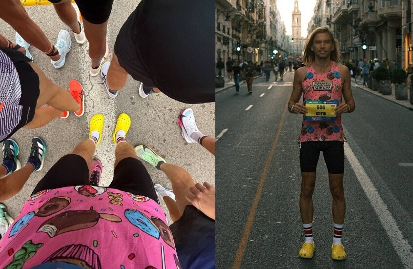 عداء روسي يجري نصف ماراثون بـ"كروكس" البلاستيكي ويكشف العواقب (فيديو)