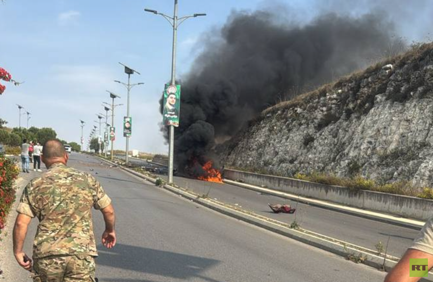 غارة اسرائيلية تستهدفت سيارة على طريق بلدة كفردجال جنوب لبنان
