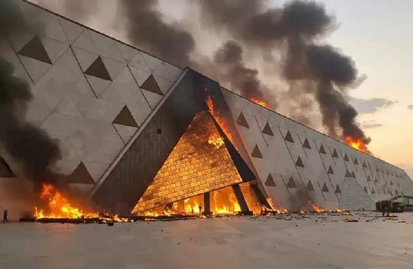 مصر.. وزارة السياحة تعلق على صور "حريق هائل في المتحف الكبير"