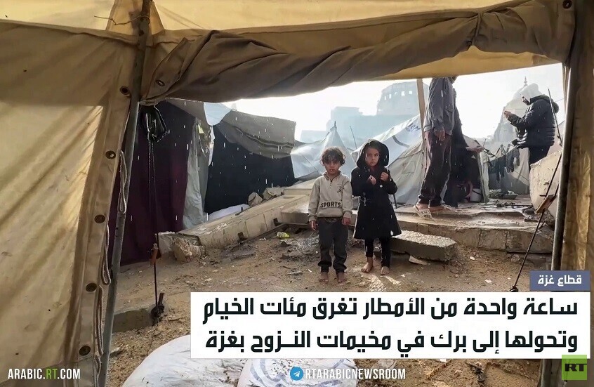 خيام النازحين تغرق مع أول زخات المطر