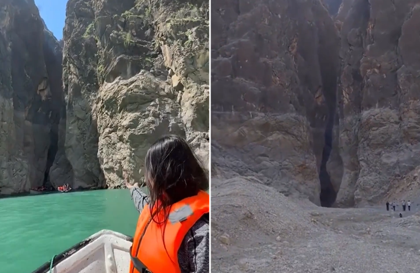 كيف كان وكيف أصبح! جفاف مهول يضرب مضيقا إيرانيا كان ممتلئا بالمياه