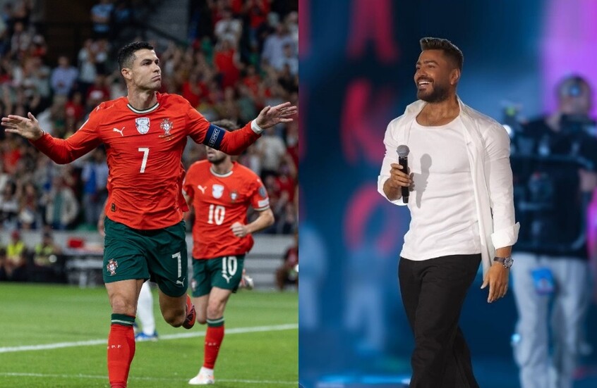 تامر حسني يتغنى بكريستيانو رونالدو ويفاجئ جمهوره بمقطع فيديو