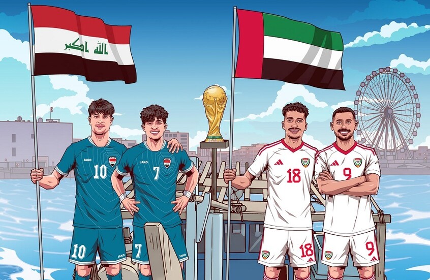 العراق والإمارات في مباراة "الحسم" ضمن ملحق مونديال 2026.. التشكيلة والقنوات الناقلة (فيديو)