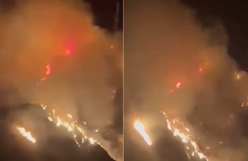 حريق ضخم في غابات منطقة الضنية بمحافظة عكار شمال لبنان