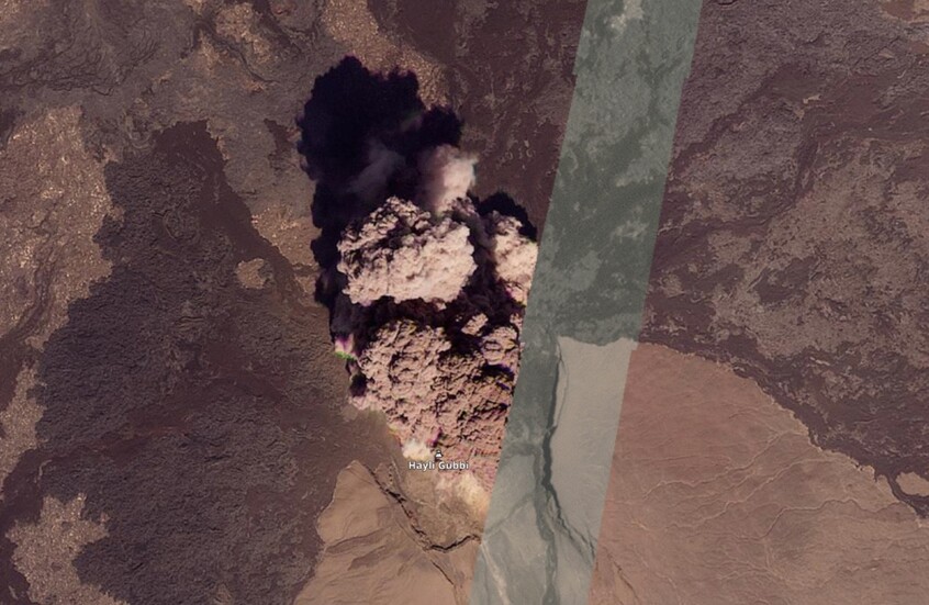 سحب بركانية هائلة تغطي سماء الجزيرة العربية (فيديو + صور )