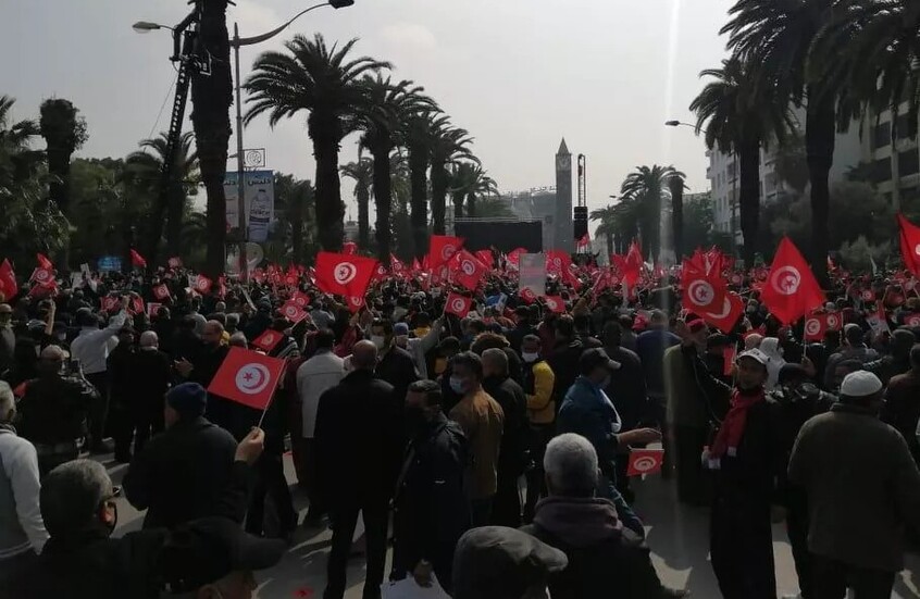 مسيرة في تونس تطالب بالحريات