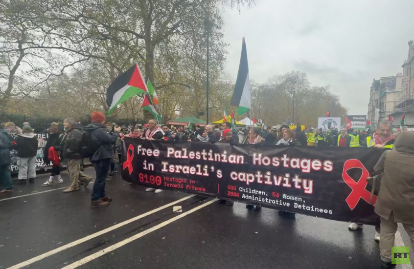 بريطانيا.. مسيرة كبرى وسط لندن تضامنا مع فلسطين (فيديو)