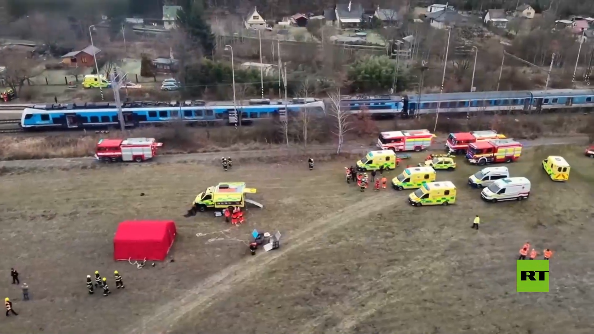 جرحى جراء تصادم بين قطارين في التشيك