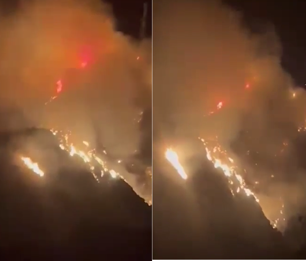 حريق ضخم في غابات منطقة الضنية بمحافظة عكار شمال لبنان