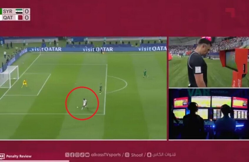 قرار مثير للجدل بإلغاء ركلة جزاء في مباراة سوريا وقطر (فيديو)