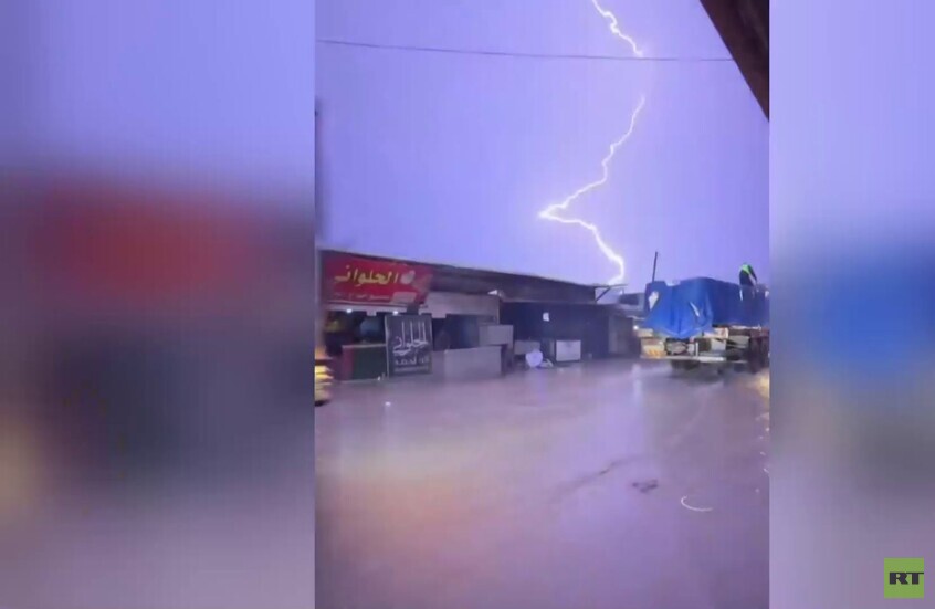 قطاع غزة.. أمطار غزيرة ورعدية على خان يونس