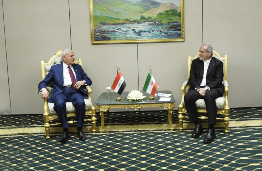 الرئيس العراقي يؤكد لنظيره الإيراني رفض بغداد أي اعتداء على سيادة الدول