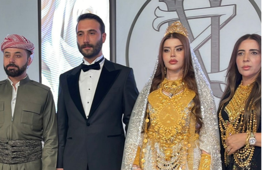 عرس تركي عراقي فخم.. صناديق من الذهب قدمت لعروس من عائلة بارزاني تزوجها ابن عشيرة إيزول (فيديو)