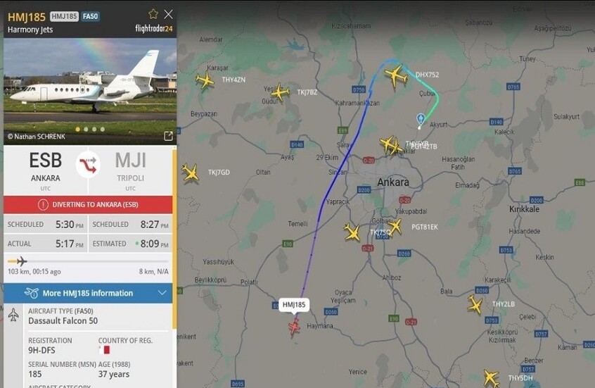 وسائل إعلام تركية: طاقم طائرة رئيس الأركان الليبي يحمل الجنسية الفرنسية