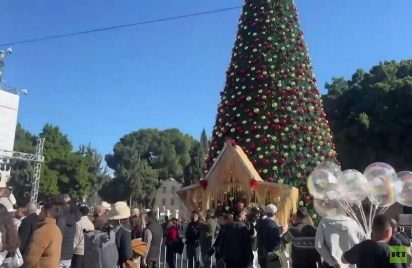 الضفة الغربية.. احتفالات عيد الميلاد الكاثوليكي من ساحة كنيسة المهد في بيت لحم