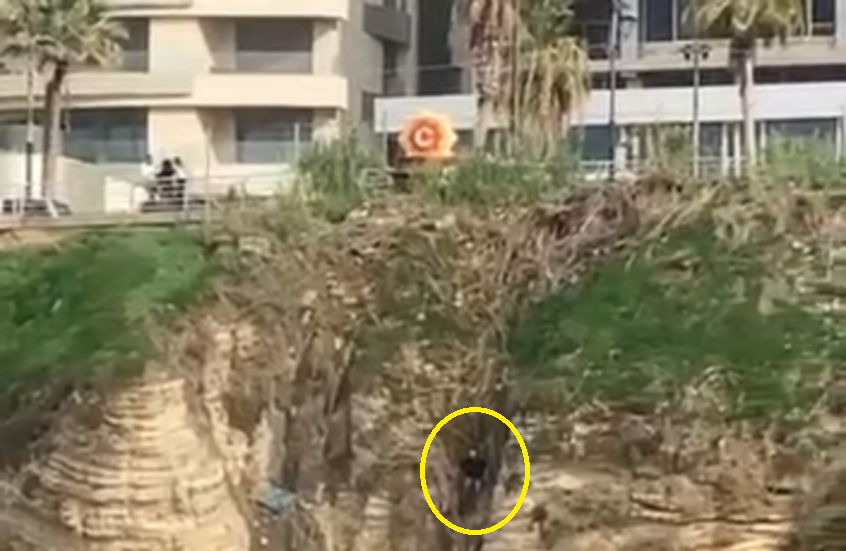 مشهد صادم.. سقوط مروع لشاب لبناني حاول الانتحار قفزا عند صخرة الروشة في بيروت (صورة + فيديو)