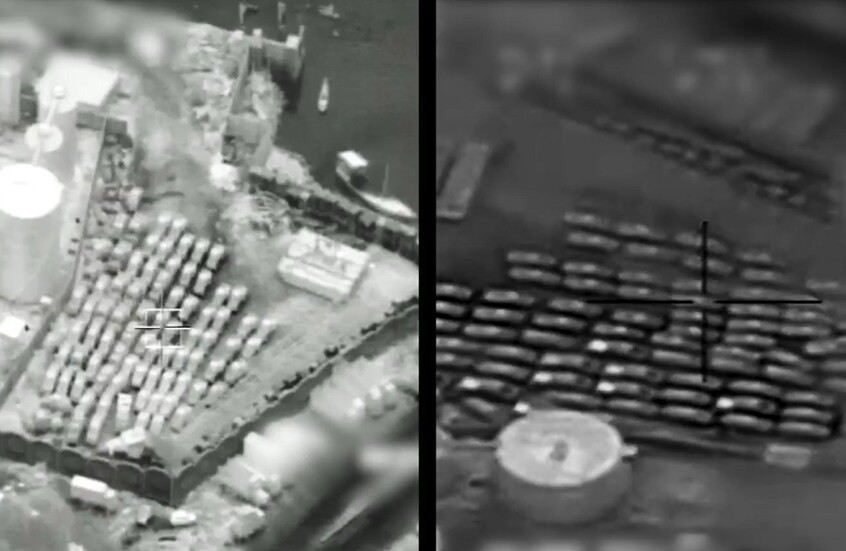 اليمن.. "قوات تحالف دعم الشرعية" تبث لحظة استهداف ميناء المكلا (فيديو)