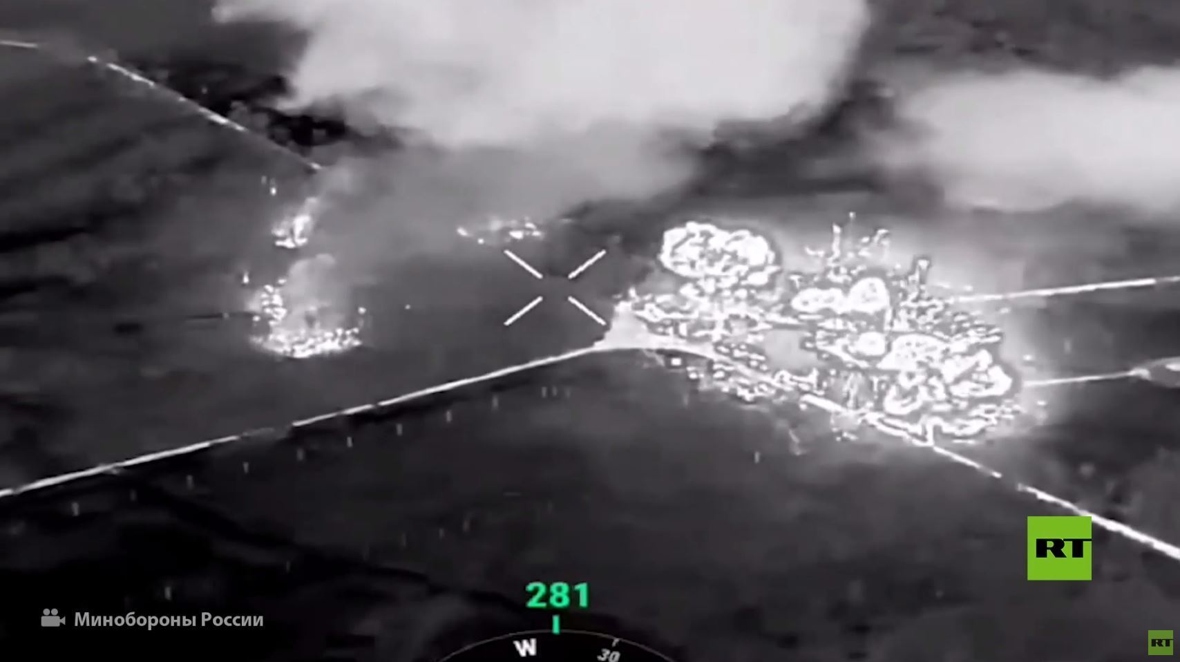 مشاهد لقصف مواقع أوكرانية براجمات اللهب الروسية TOS-1A