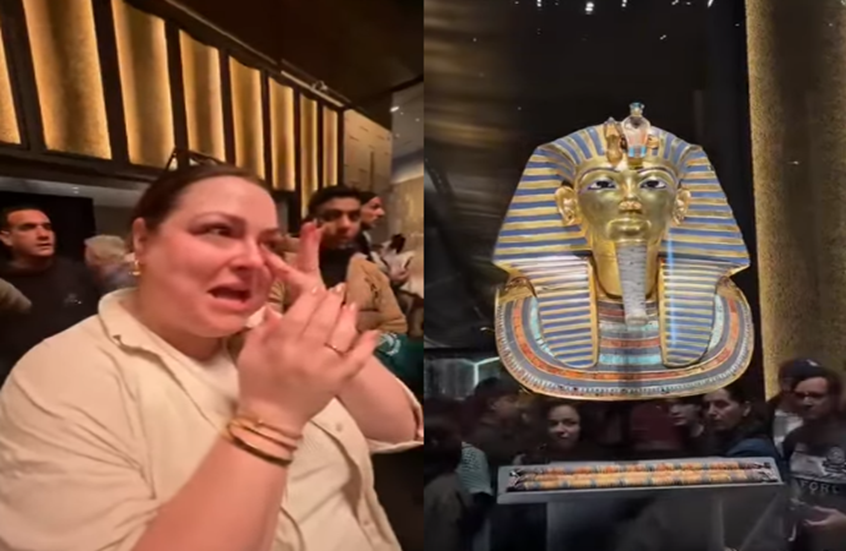 "كرست له حياتي كلها".. سائحة تبكي أمام قناع الملك توت عنخ آمون (فيديو)