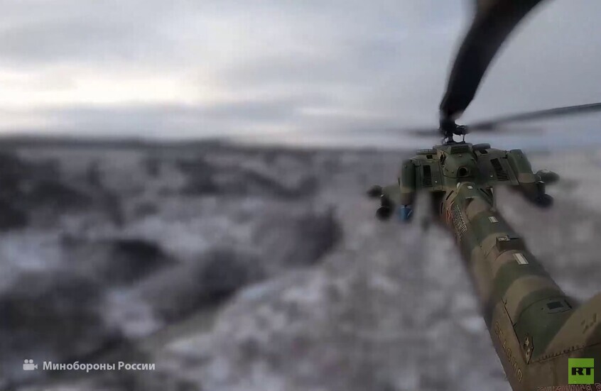 مروحية "Mi-28NM" روسية تدمر مواقع أوكرانية