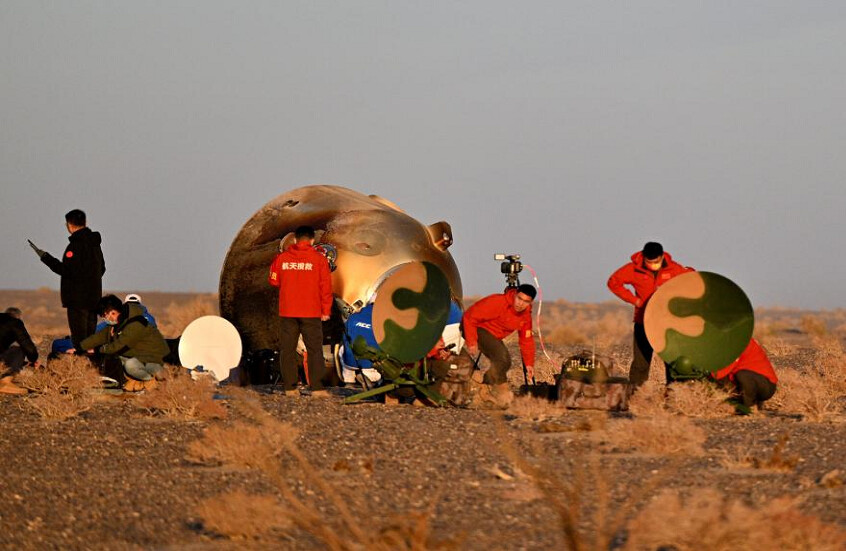وحدة هبوط المركبة الفضائية الصينية شنتشو-20 تعود إلى الأرض