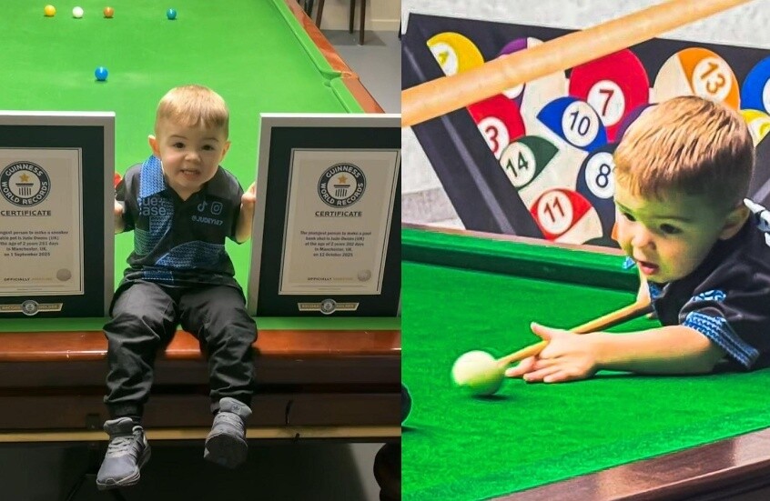 أصغر لاعب بلياردو في التاريخ يحقق رقمين في "غينيس" بعمر سنتين