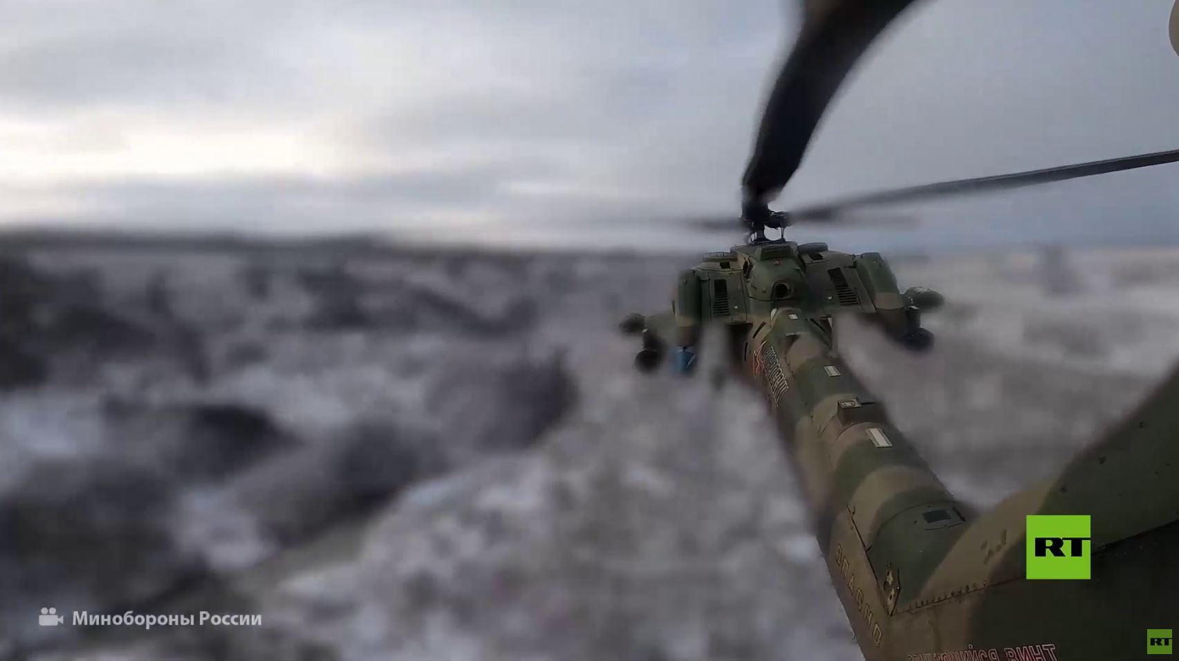 مروحية "Mi-28NM" روسية تدمر مواقع أوكرانية