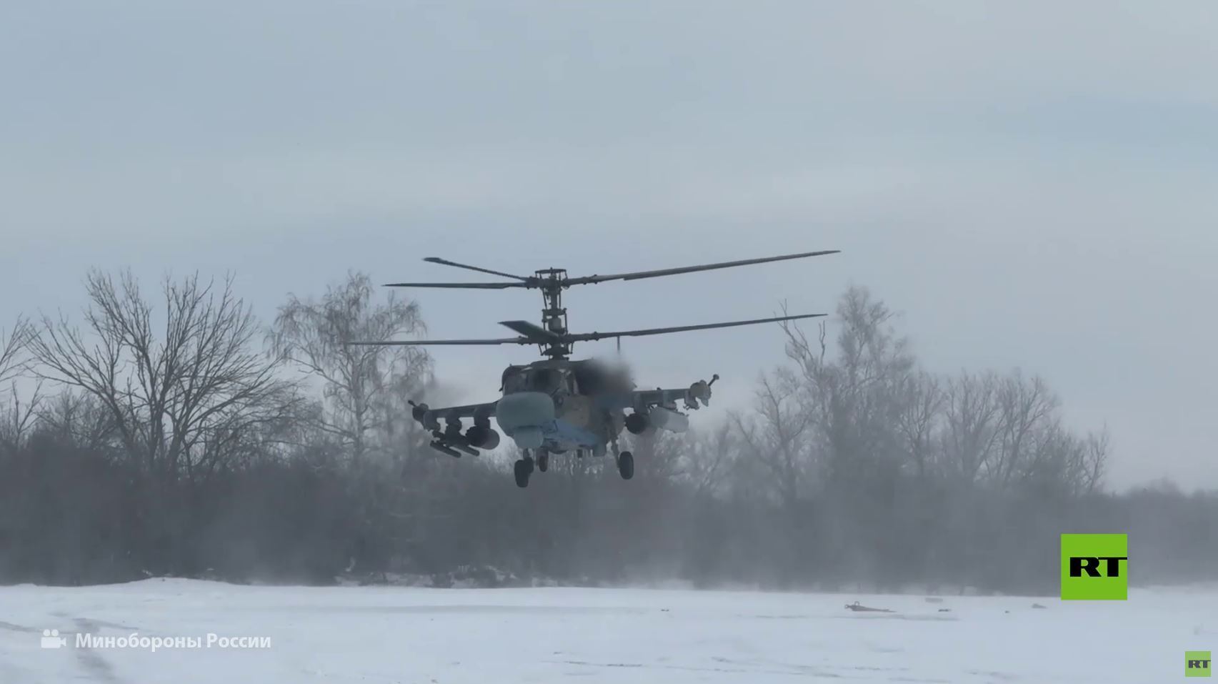 مروحية "كا-52 إم" الروسية تستهدف مواقع للقوات الأوكرانية