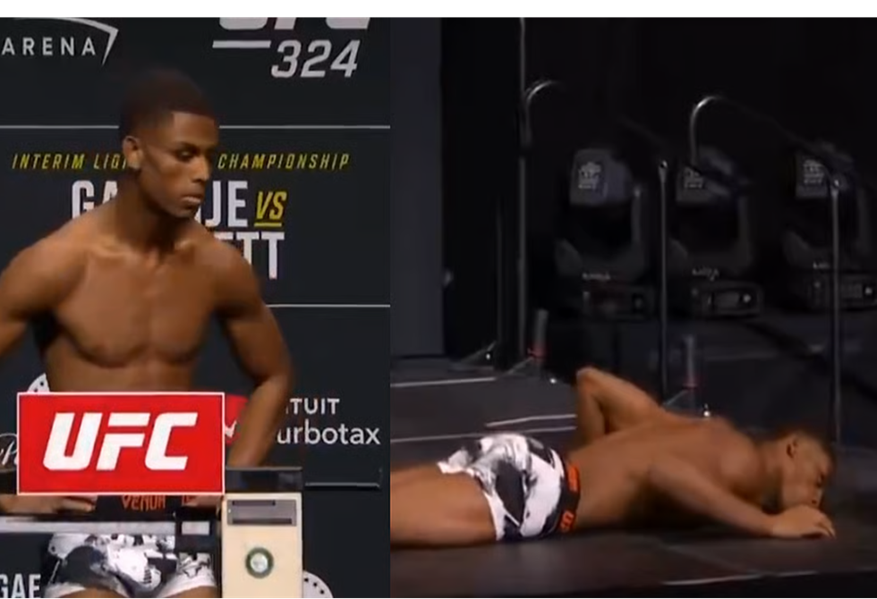 مشهد يحبس الأنفاس.. انهيار المقاتل سموثرمان بعد عملية قياس الوزن (فيديو)