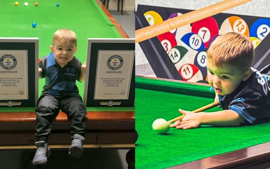 أصغر لاعب بلياردو في التاريخ يحقق رقمين في "غينيس" بعمر سنتين