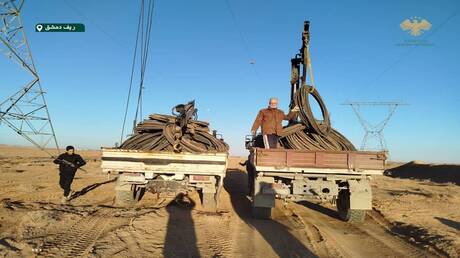 سوريا.. إفشال محاولة تخريبية لسرقة كابلات الطاقة الكهربائية جنوبي دمشق