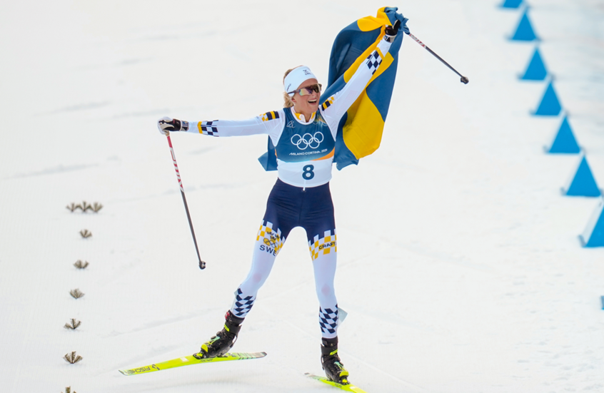 السويدية كارلسون تحصد ذهبية التزلج المختلط بمنافسات اختراق الضاحية في الأولمبياد