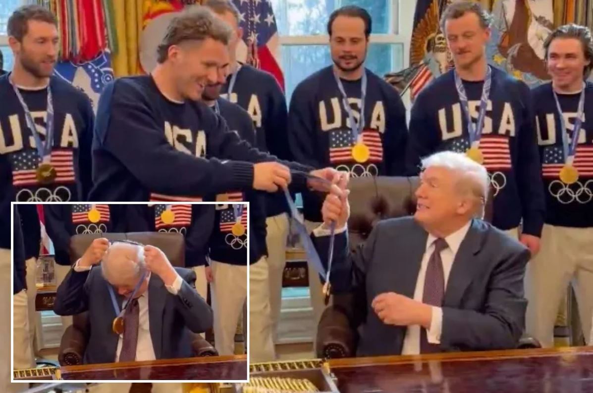 ترامب يحتفظ بذهبية أولمبياد 2026 ويرفض إعادتها للاعب المنتخب الأمريكي (فيديو)