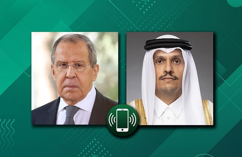 لافروف ووزير خارجية قطر يبحثان الوضع حول إيران ويؤكدان ضرورة وقف الأعمال العسكرية