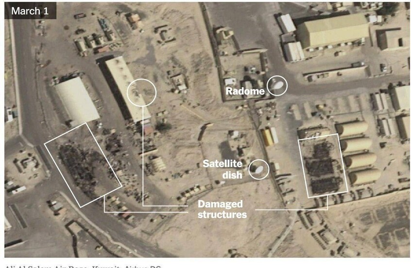 ضربات إيرانية تستهدف منظومات الاتصالات العسكرية الأمريكية في 6 دول بالشرق الأوسط  (صور)