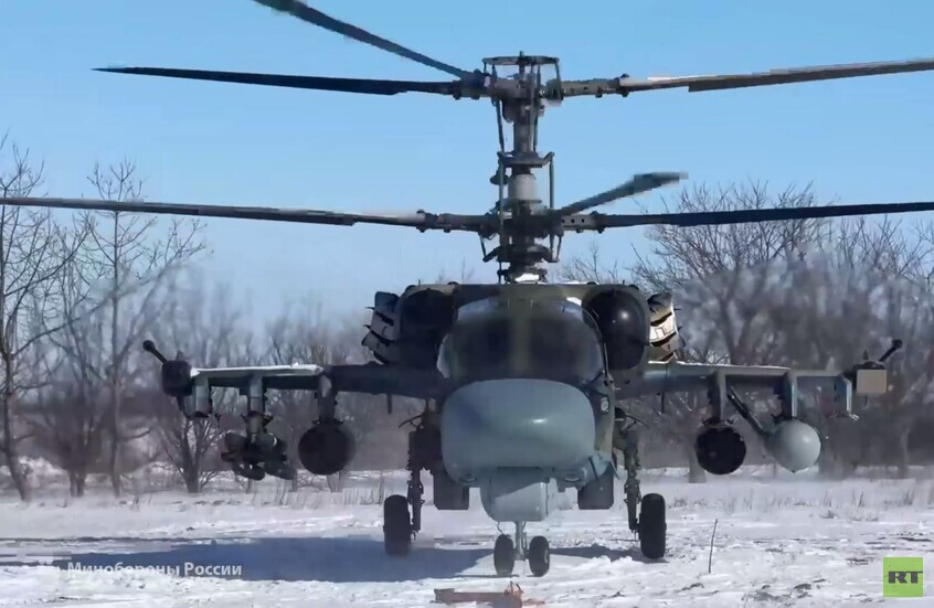 وزارة الدفاع الروسية تنشر لقطات لقتال المروحيات "Ka-52м" على الجبهة