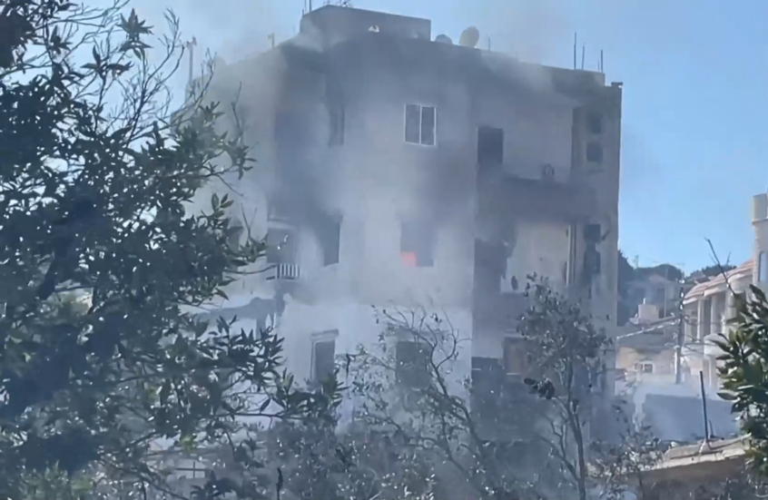 مشاهد للبيت الثقافي الروسي المدمر جراء غارات جوية إسرائيلية على لبنان