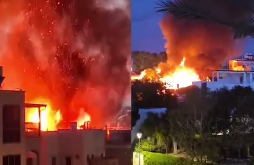 صاروخ من "حزب الله" يسقط بشكل مباشر على مبنى في نهاريا شمالي إسرائيل (فيديوهات)