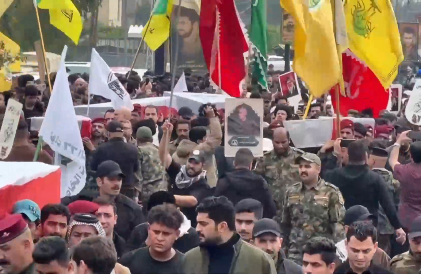 العراق.. تشييع جنازة قتلى الحشد الشعبي في بغداد بعد غارة جوية في الأنبار