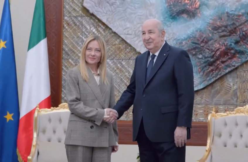 الرئيس الجزائري عبد المجيد تبون يستقبل رئيسة وزراء إيطاليا جورجا ميلوني في العاصمة