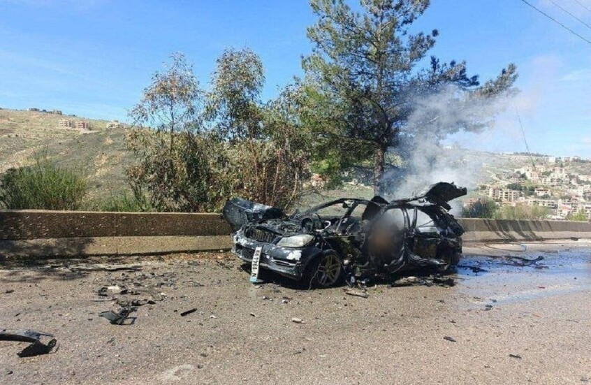 الجيش الإسرائيلي ينشر فيديو استهداف سيارة الصحفيين اللبنانيين شعيب وفتوني