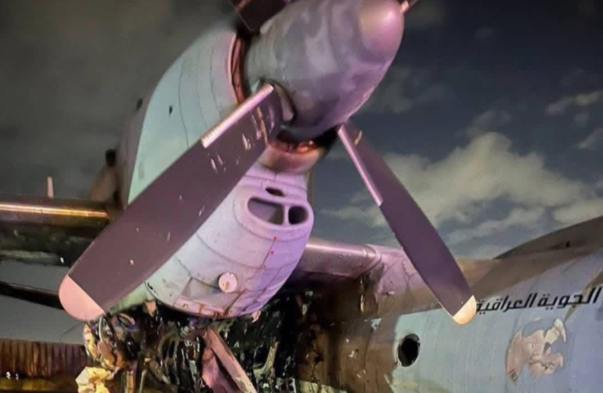 الدفاع العراقية: قصف صاروخي على قاعدة جوية بمطار بغداد يؤدي لتدمير طائرة شحن عسكرية