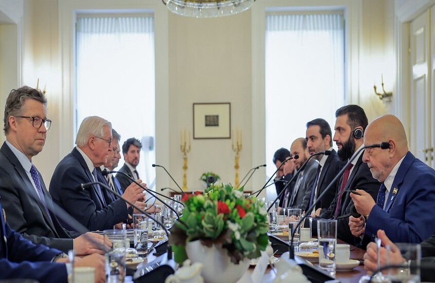 الشرع يبحث مع شتاينماير تعزيز العلاقات بين سوريا وألمانيا