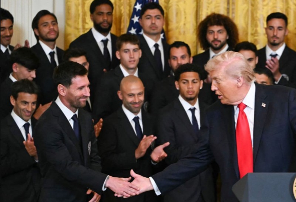 رد فعل ميسي عندما ذكر ترامب رونالدو في كلمة بالبيت الأبيض