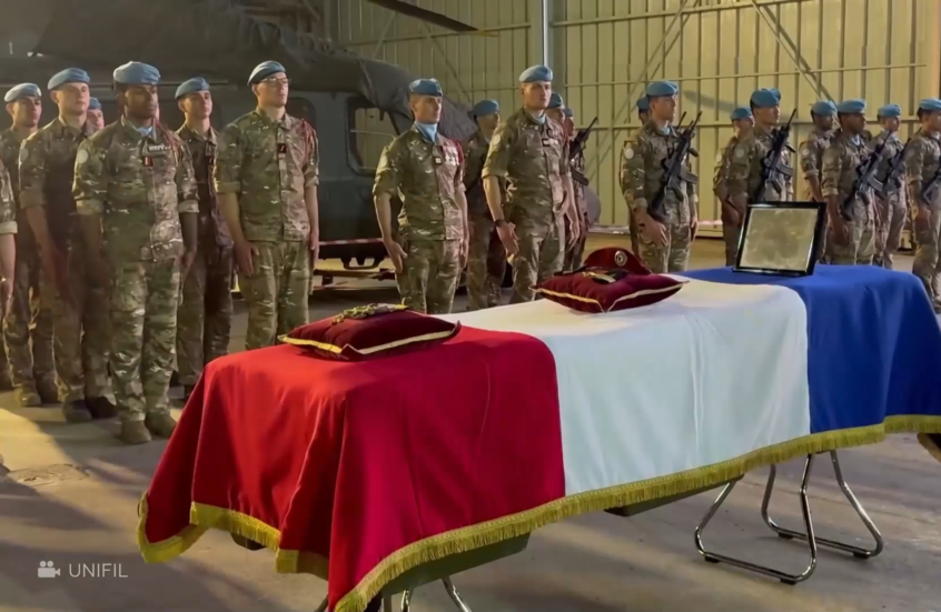 مراسم وداع جندي فرنسي من"اليونيفيل" قتل في هجوم جنوب لبنان