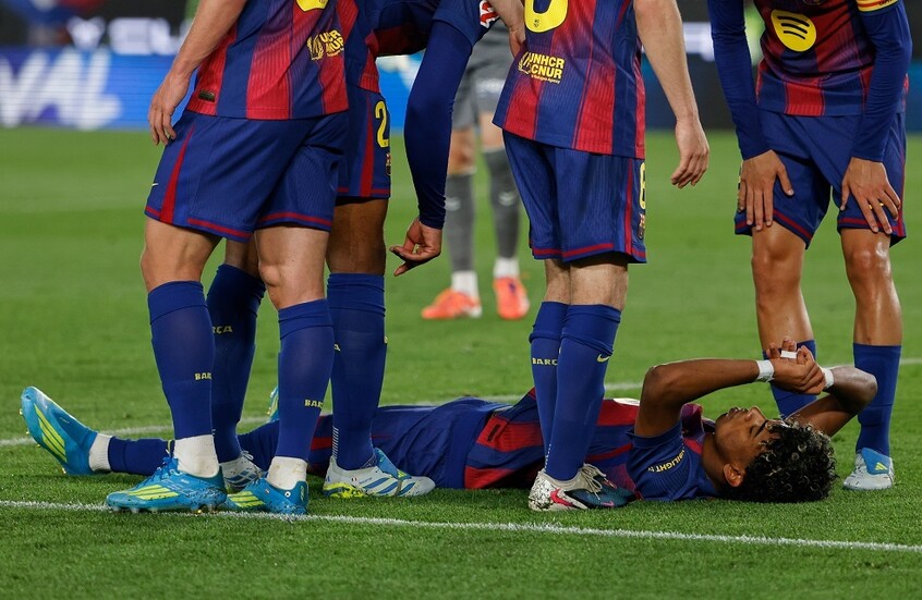 غياب عن الكلاسيكو وربما مونديال 2026.. أنباء صادمة بشأن إصابة لامين جمال (فيديو)