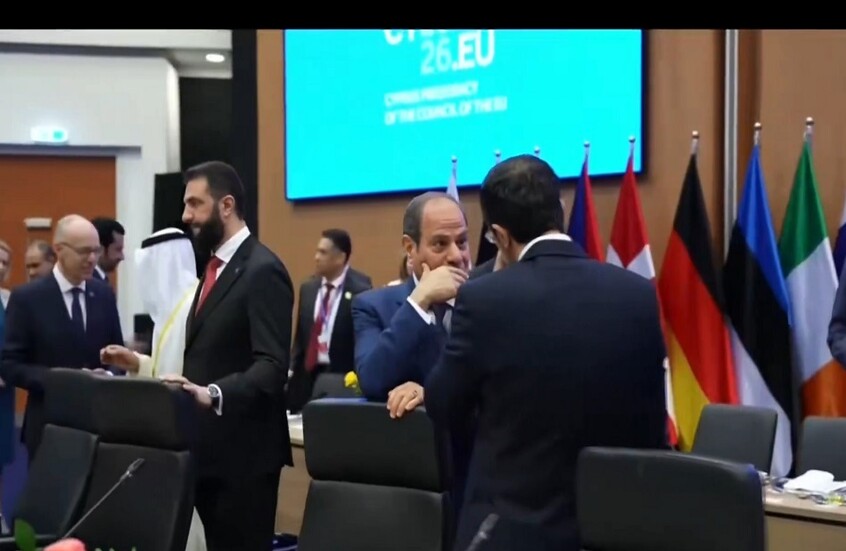 حديث بين السيسي والشرع في قبرص بعد تداول لقطات أثارت جدلا (فيديو)