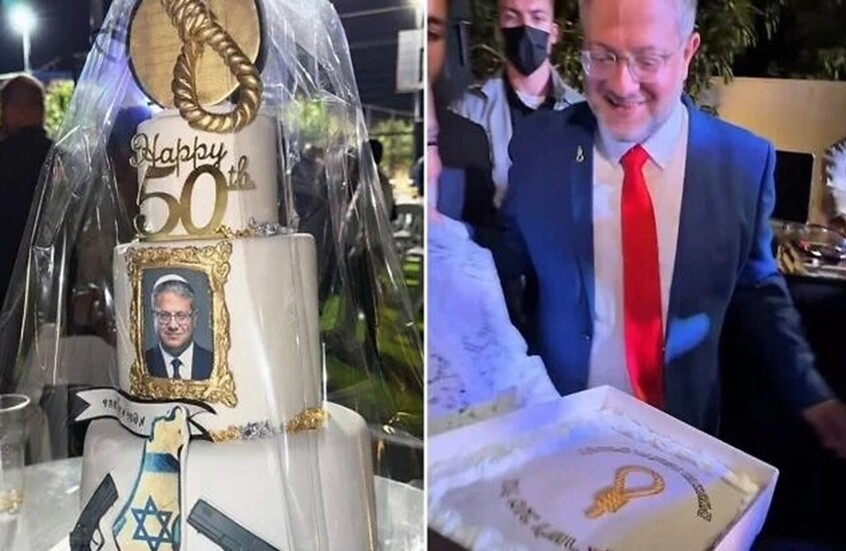 في حفل عيد ميلاد مثير للجدل.. بن غفير يتلقى كعكة تحمل رمز حبل مشنقة (فيديو)